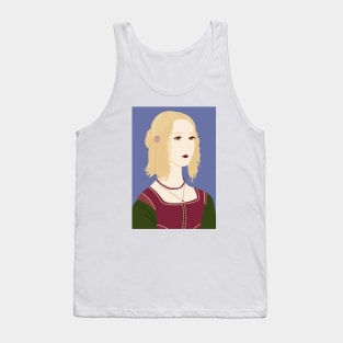 Art Deco Renaissance Girl Illustration Tank Top